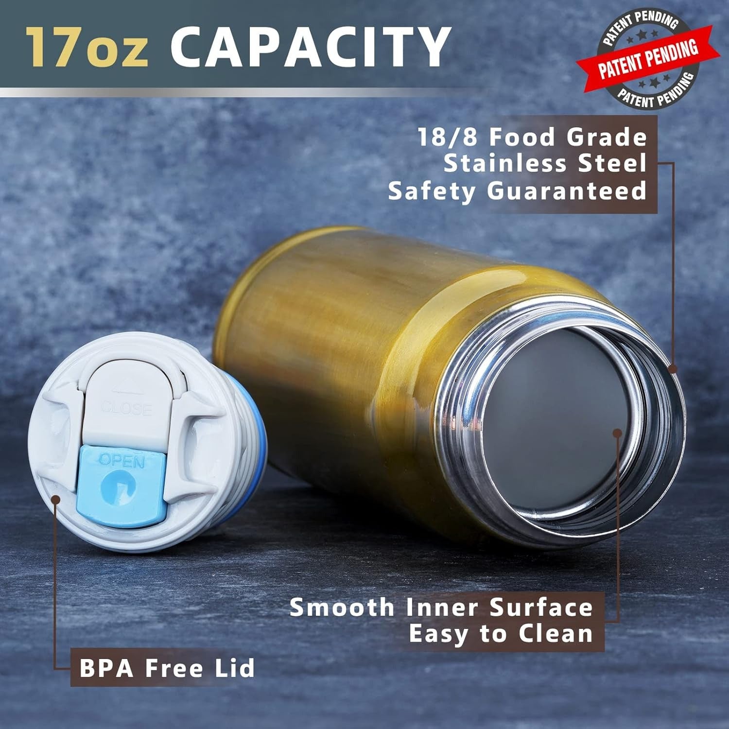 17oz Cool Tumbler for Men - Golden Insulated Cup with Leak-Proof Lid & Straw, Durable Outdoor-Ready Design - Unique Hunting, Birthday, Anniversary Gifts for Dad, Husband, Boyfriend (Him), Insulated Beverage Container | Giftwo